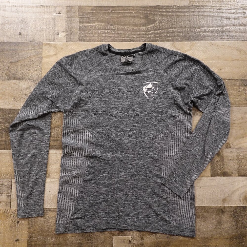Alphalete‎ wolf head long sleeve shirt women's small heather gray